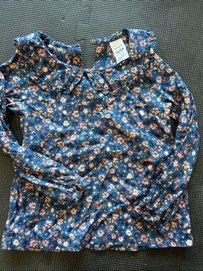 Carter's Navy Floral Peter Pan Collar Long-Sleeve Tee
